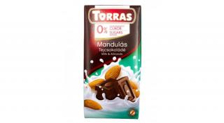 Torras  glutén-és cukormentes MANDULÁS tejcsokoládé 75g