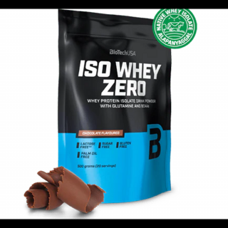 Biotech USA ISO Whey Zero laktózmentes fehérjepor (Csokis) 500 G (gluténmentes)