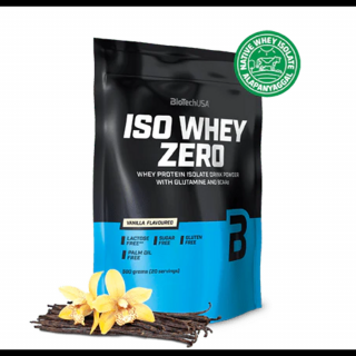 Biotech USA ISO Whey Zero laktózmentes fehérjepor (Vaníliás) 500 G (gluténmentes)