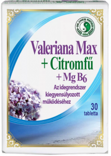 Dr. Chen Valeriana Max + Citromfű + MgB6-vitamin étrend-kiegészítő tabletta 30 db