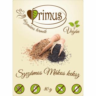 Primus paleo sós keksz szezámos-mákos 80 g (gluténmentes)