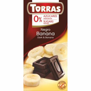 Torras Banános étcsokoládé hozzáadott cukor nélkül 75 g (gluténmentes)