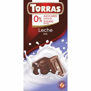 Torras hozzáadott cukormentes tejcsokoládé 75 g (gluténmentes)