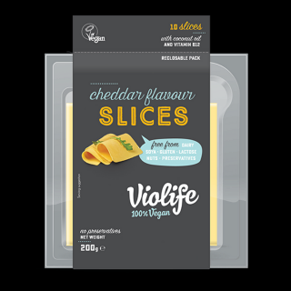 Violife vegán cheddar ízesítésű szeletek 200g