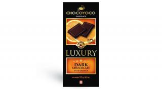 Chocoyoco Luxury Dark étcsokoládé narancs 72% 175g