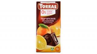 Torras étcsokoládé cukormentes narancsos 75g