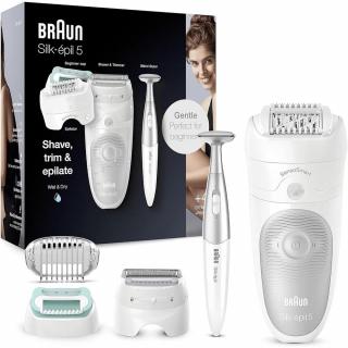 Braun Silk-épil 5 5-825 WetDry epilátor + trimmer - Fehér/Ezüst