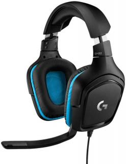 Logitech G432 7.1 vezetékes gaming headset - Fekete/Kék (981-000770)