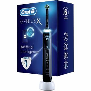 Oral-B Genius X elektromos fogkefe Cross Action fejjel - Fekete