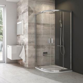 Ravak Blix BLCP4-80 négyrészes negyedköríves zuhanykabin fehér kerettel, transparent edzett biztonsági üveg betéttel 3B240100Z1