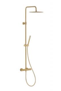 KFA ARMATURA Moza prémium termosztátos zuhanyrendszer hosszú felszállócsővel, szálcsiszolt arany