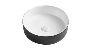 WELLIS Rose BW pultra építhető matt fekete-fehér porcelán mosdó