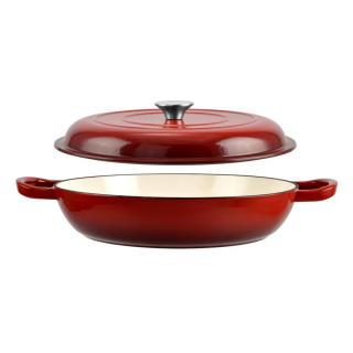 Perfect Home Zománcozott Öntöttvas Szeletsütő lábas fedővel 27 cm piros 10133