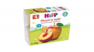 HiPP BIO Gyümölcspüré őszibarack-alma 4x100g 4 hónapos kortól