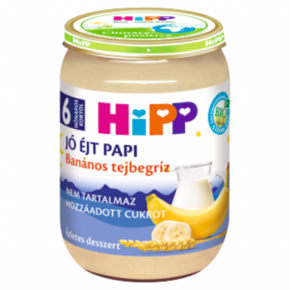 HiPP BIO Jó Éjt Papi banános tejbegríz bébidesszert 6 hónapos kortól 190g