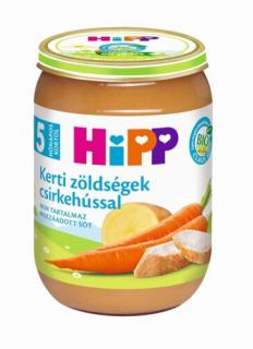 HiPP BIO Kerti zöldségek csirkehússal bébiétel 5 hónapos kortól 190 g