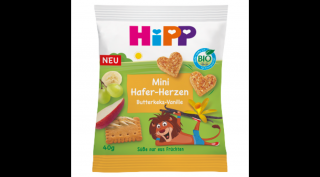 HiPP BIO mini zabszívek vaníliás vajas keksz 1 éves kortól 40g