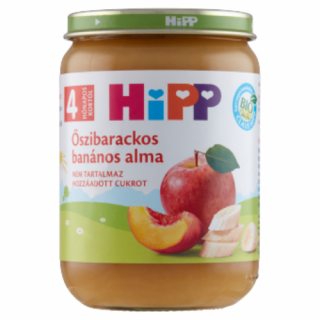 HiPP BIO őszibarackos banános alma bébidesszert 4 hónapos kortól 190g