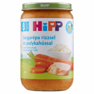 HiPP BIO sárgarépa rizzsel és pulykahússal bébiétel 8 hónapos kortól 220g