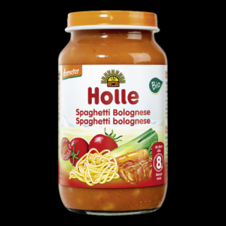 Holle Bio Junior Bolognai Spagetti - üveges bébiétel - Demeter 220g 8 hónapos kortól