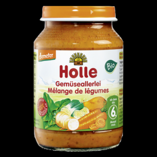 Holle Bio Vegyeszöldség - üveges bébiétel - Demeter 190g 6 hónapos kortól