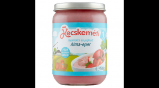 Kecskeméti bio gyümölcs és joghurt alma-eper bébidesszert 7 hónapos kortól 190g