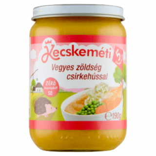 Kecskeméti Vegyes zöldség csirkehússal bébiétel 5 hónapos kortól 190g