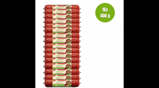 Nyúl marhával, borsóval, körtével és céklával, 16x400g, MEATLOVE