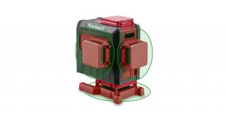 Automatikus lézeres vízszintező, ZÖLD, 3D (3×360°) pontosság: 0,2mm/1m, 1/4" és 5/8" menet