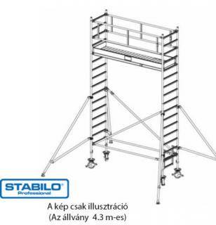 Krause 738042 Stabilo 1000-es sorozat 4,30m-es gurulóállvány (2mx0,75m mezőhossz)  /124kg/ új cikksz: 776013