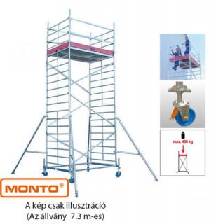 Krause 911155 Monto ProTec XXL 7,3m szélesített alumínium gurulóállvány  /201kg;2,75m/ új cikksz: 945143