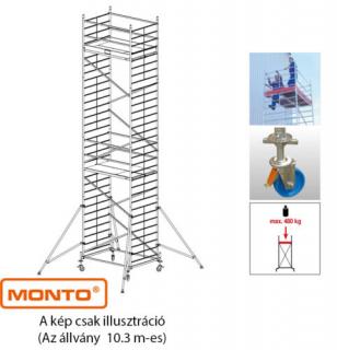 Krause 911186 Monto ProTec XXL 10,3m szélesített alumínium gurulóállvány  /231kg;2,75m/ új cikksz: 945174