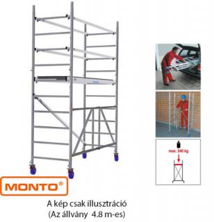 Krause 920027 Monto ProTec XS 4,8m alumínium univerzális gurulóállvány  /98kg;2,40m/