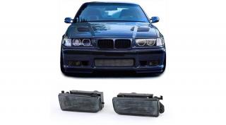 BMW E36 gyári jellegű füst burás H1 ködlámpa pár kerettel