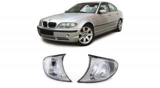 BMW E46 2001-2005 limousine touring króm átlátszó burás első index pár