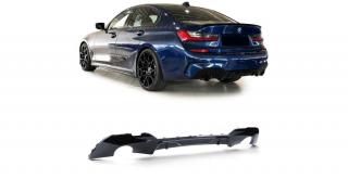 BMW G20 G21 2018-2022 M-packet hátsó lökhárítóba M Performance stílusú lakkozott fekete műanyag diffúzor kétoldali 1csöves