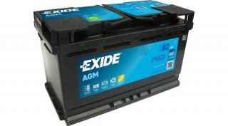 Exide AGM Start-Stop EK820 12V Akkumulátor 82Ah 800A Indítóáram Jobb+
