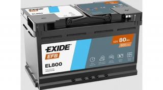 Exide EFB Start-Stop EL800 12V Akkumulátor 80Ah 800A Indítóáram Jobb+