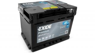 Exide Premium EA612 12V Akkumulátor 61Ah 600A Indítóáram Jobb+