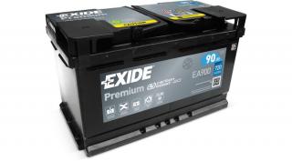 Exide Premium EA900 12V Akkumulátor 90Ah 720A Indítóáram Jobb+