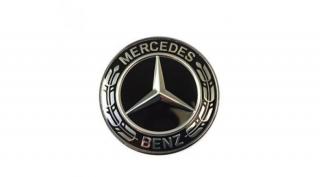 Gyári Mercedes Benz 57mm-es fekete motorháztető embléma A0008171701 - A0008173305