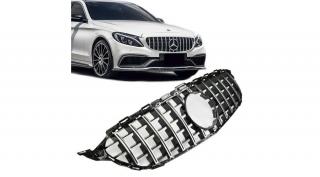 Mercedes Benz W205 C205 C-osztály 2014-2018 króm - fekete hűtőrács Panamerica AMG GT stílusban