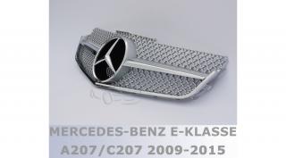 Mercedes Benz W207 C207 A207 E coupe cabrio 2009-2013 króm - ezüst hűtőrács AMG stílusban