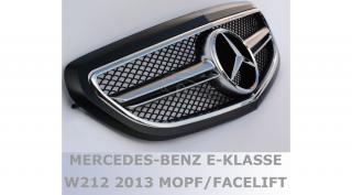 Mercedes Benz W212 2013-2016 facelift matt fekete - króm hűtőrács E63 AMG stílusban