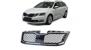 Skoda Octavia III 5E Facelift 2017-2020 króm - lakk fekete RS stílusú hűtőrács