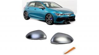 VW Volkswagen Golf VIII - ID.3 matt alumínium külső visszapillantó tükörborítás (sávtartó nélkülihez)