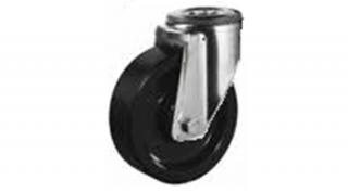 Hátfuratos kerék 100 H100.B22.100 inox forgó villa hőálló fekete terh:130kg (BS)