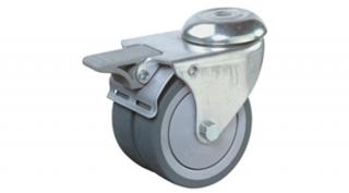 Hátfuratos kerék 75 B121.A85.075 forgó fékes villa szürke dupal terhel: 80kg(BS)