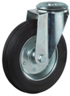 Hátfuratos kerék 80 L101.B55.080 forgó villa fekete terhelhető: 50kg (BS)