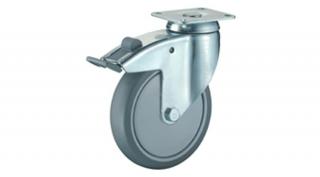 Talpas kerék 100 C120.A85.100 forgó fékes villa szürke terhelhető: 80kg(BS)